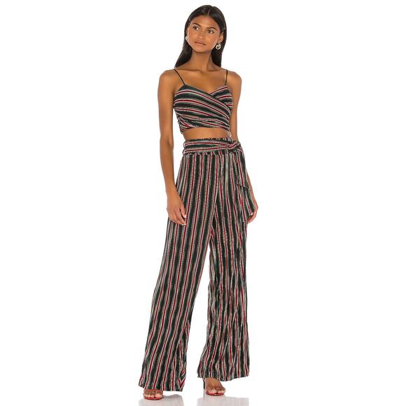 House & Harlow Revolve Arnound Top Tania Pant Set Striped Crop Top Wide Leg S/XS - Picture 1 of 9